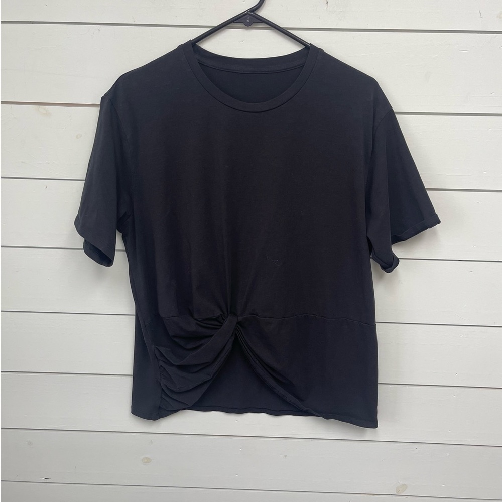Lululemon twist front oversized t shirt black women’s size 8-10